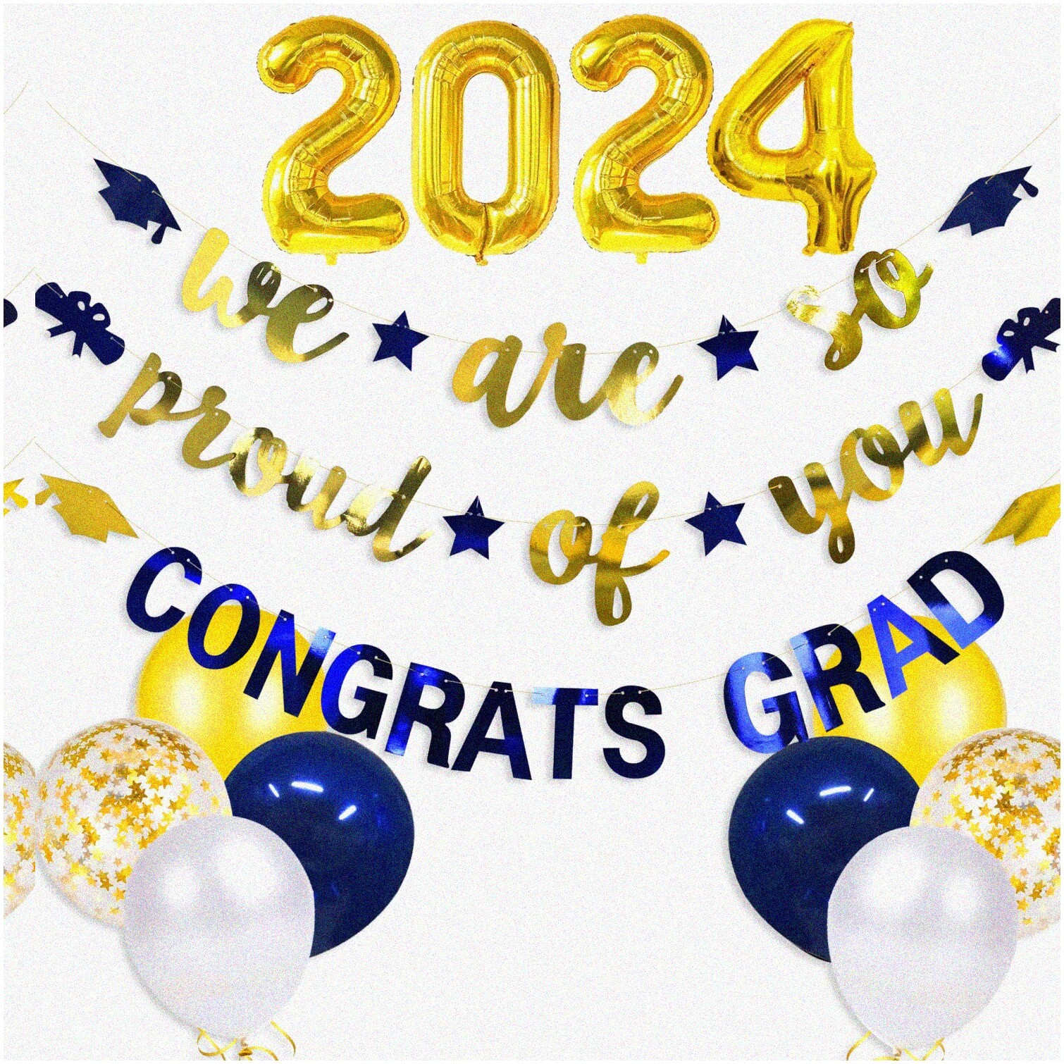 Graduation Party Kit Navy Blue Gold 2024