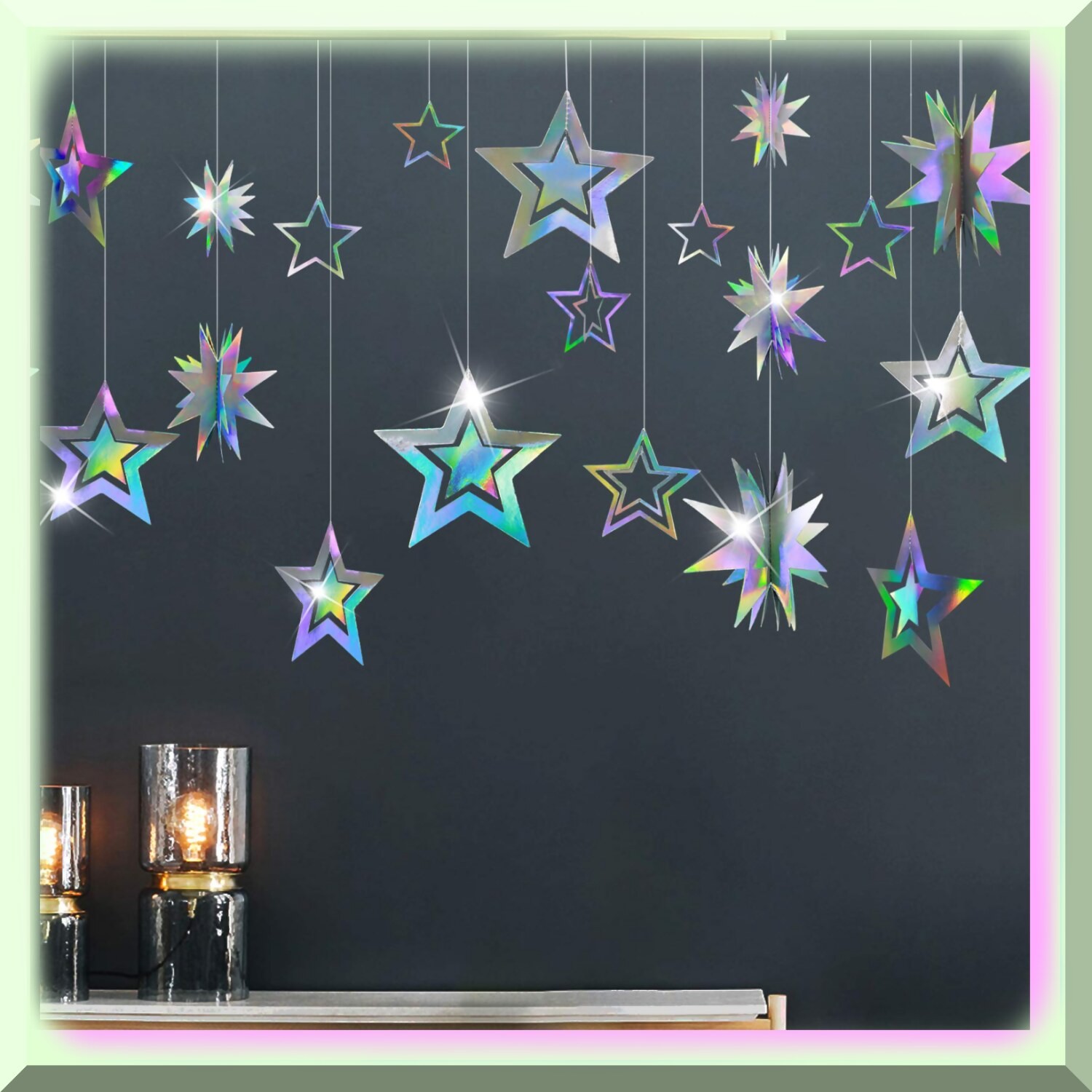 Iridescent Star Party Decorations Set
