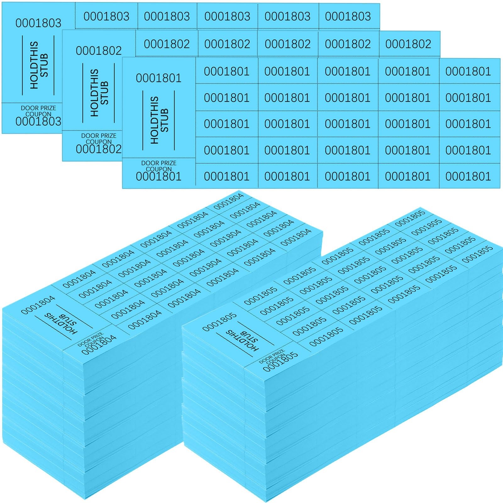 1200 Sheets Raffle Ticket Sheets Blue Chinese Auction Tickets with 25 Bid Num…