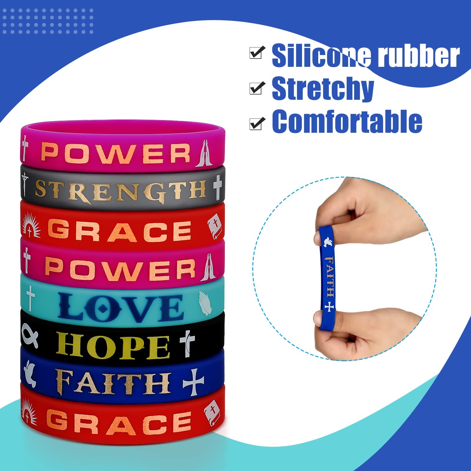 48 Pcs Christian Inspirational Bible Verses 202 millimeters, Assorted