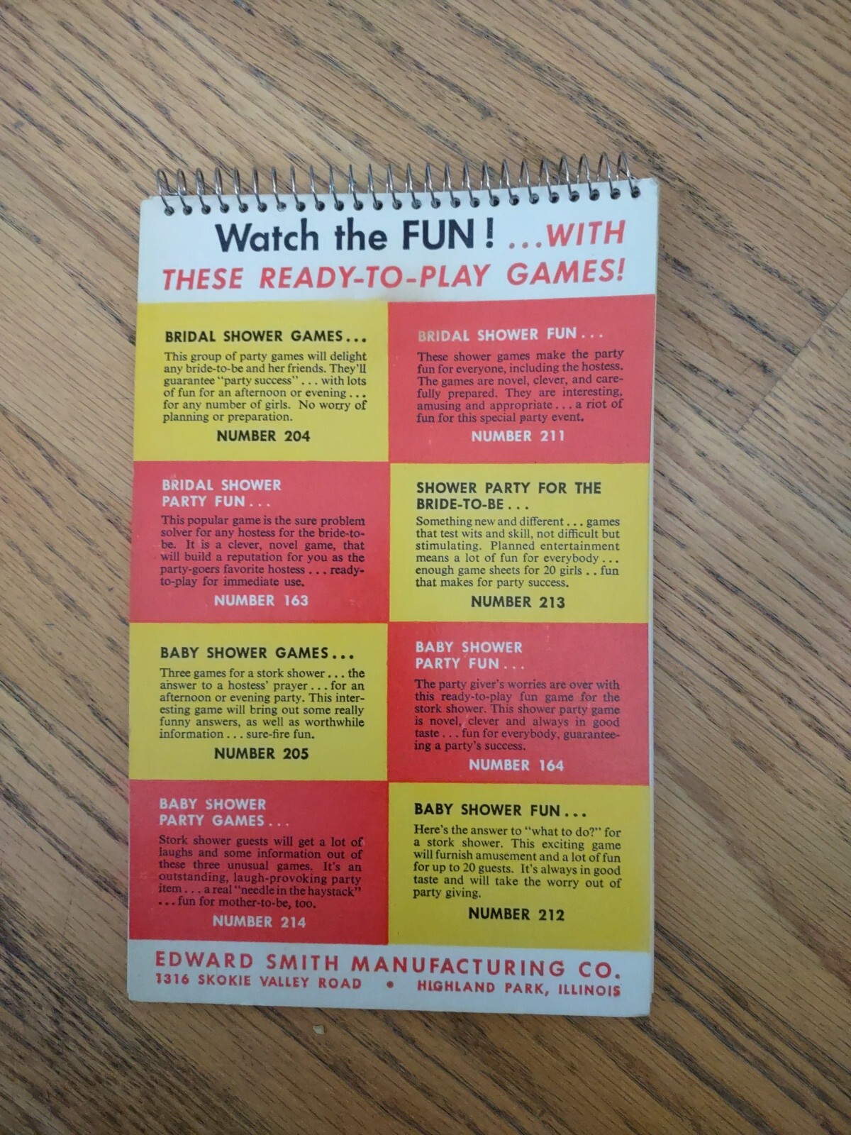 Vintage 1942 Baby Shower Fun Party Games Note Pads Three Games for 20 Guests
