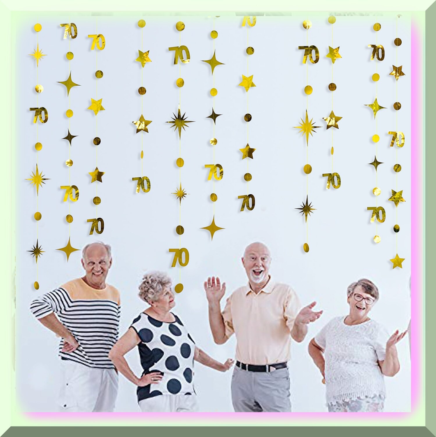 Golden Starry 70th Birthday Celebration Decorations