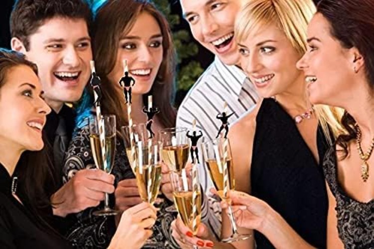 Thick Paper Straws for Bachelorette Parties – Naughty Dancing Men Design