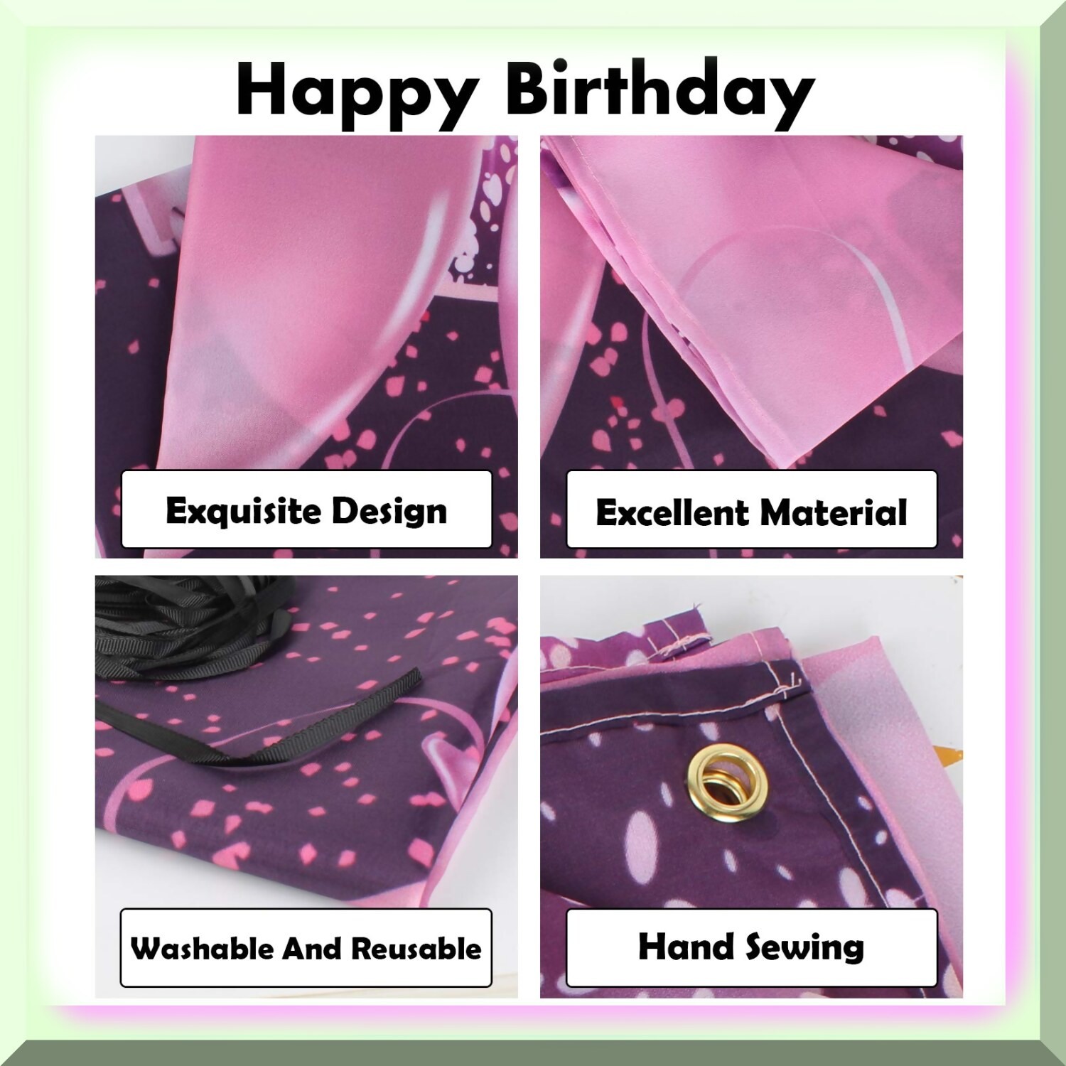 Pink and Purple 90th Birthday Celebration Backdrop