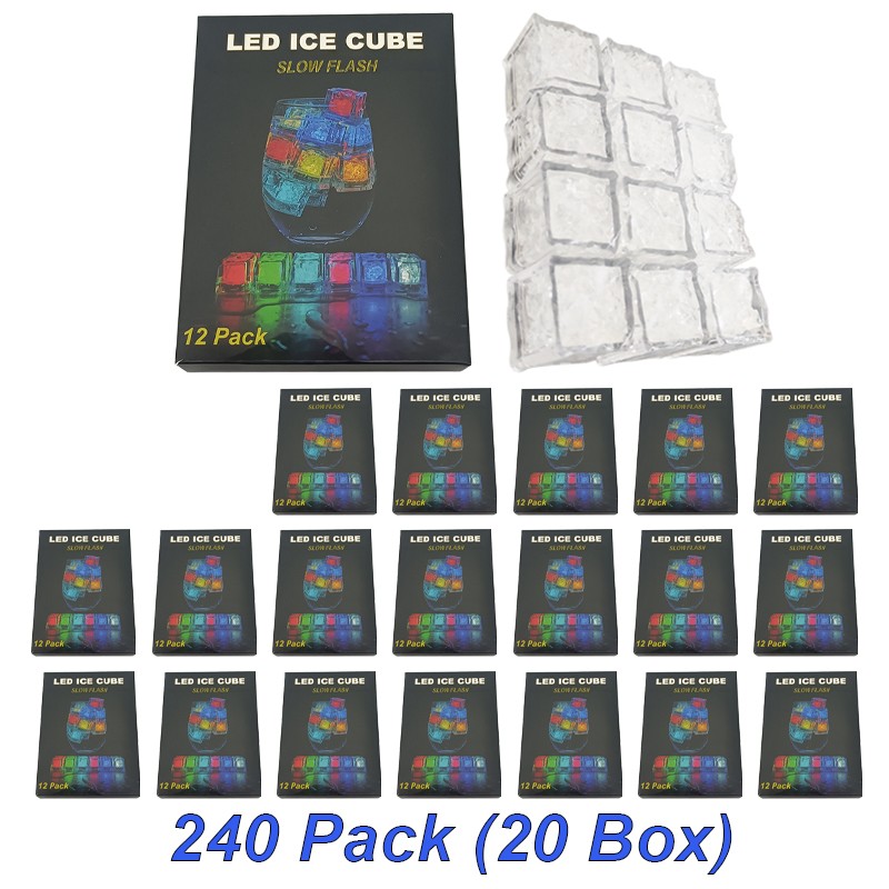 LED Ice Cubes for Drinks Glowing Slow Flash Light for Party Bar Christmas Lights