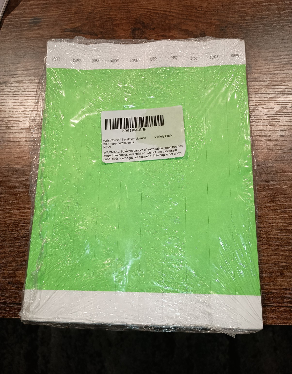 WristCo 3/4 in Tyvek Wristbands Variety Pack 300 Ct X001AQC8MH