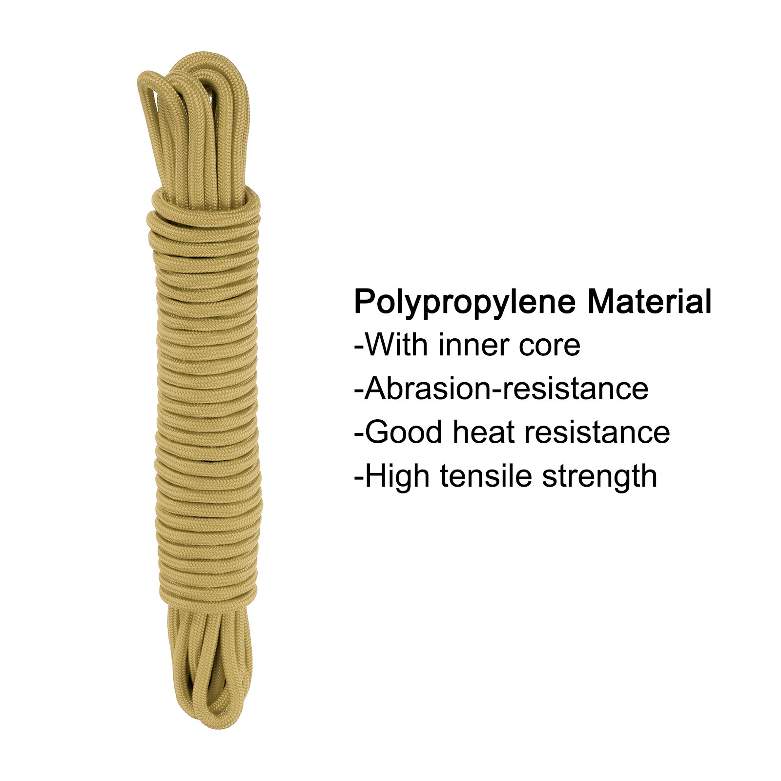 15M/49.2ft 3/8″ Brown Polypropylene Braided Rope Indoor Outdoor