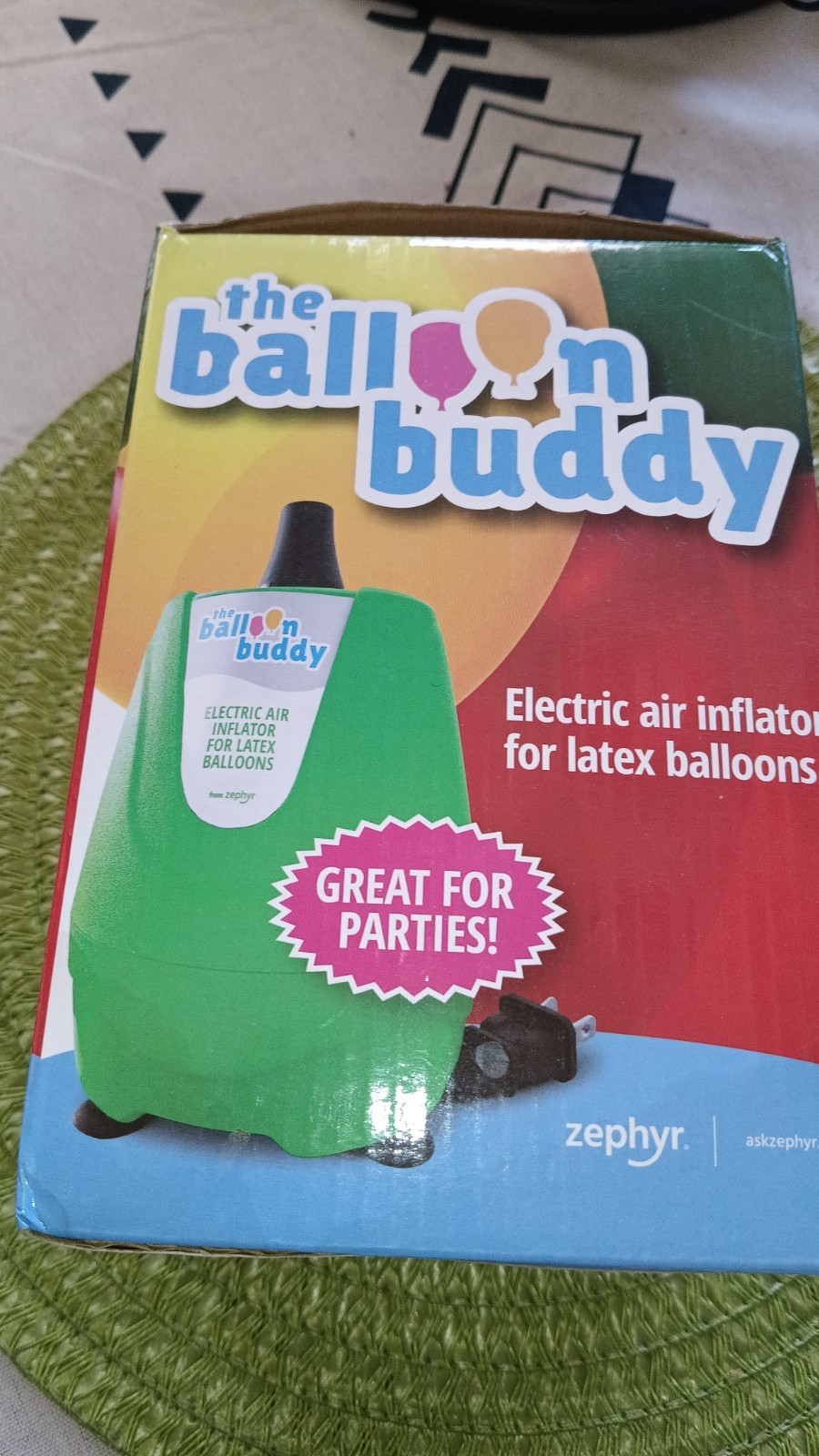 Balloon Pump The Balloon Buddy Electric Air Inflator By Zephyr Blow Up Balloons