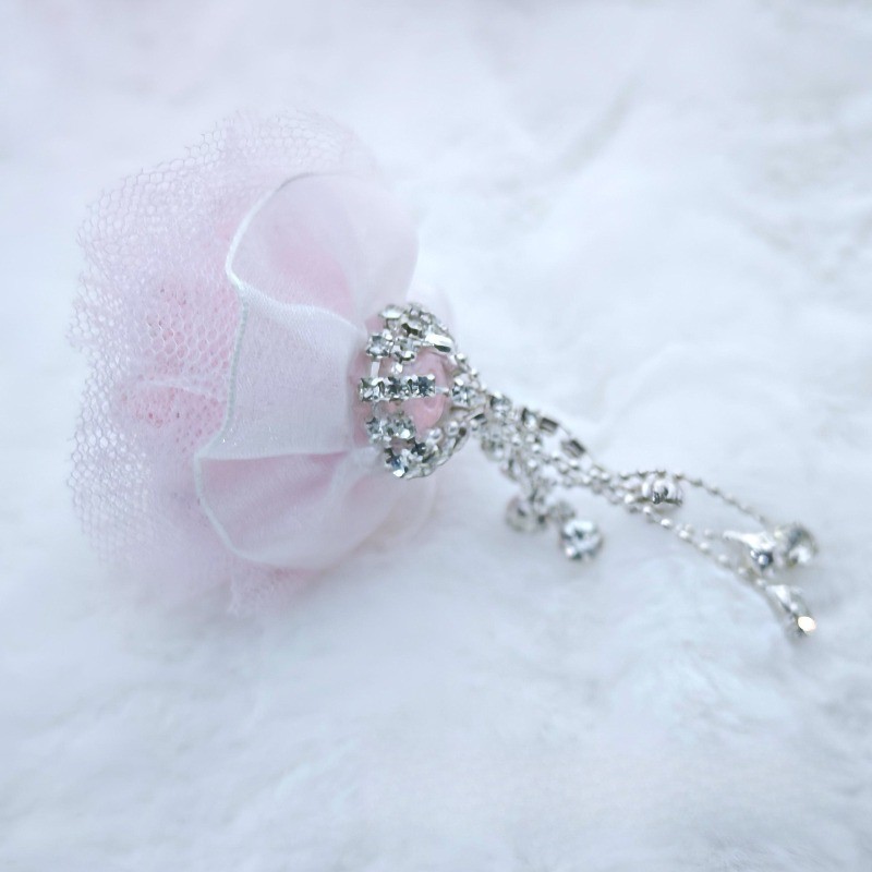 1PC Handmade Beaded Pens Decor with Hole Fringe Chain DIY Mini Lace Rose Bouquet