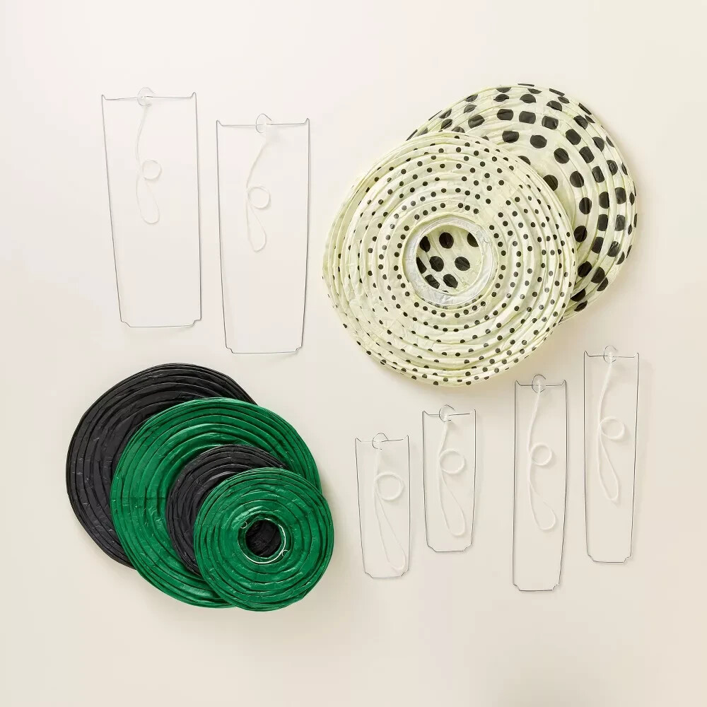 ~6pc Polka Dot Novelty Paper Lantern Set Black/Cream/Green – kate spade x Target
