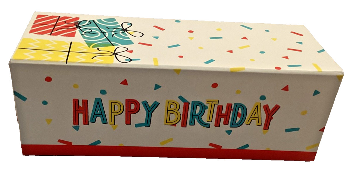 Happy Birthday Gift Present Drawer Box Cardboard Confetti 9″ x 3.5″ x 3.5″