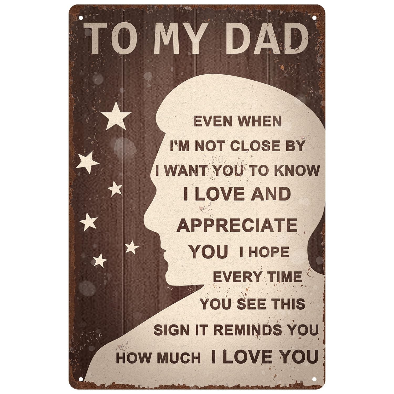 Dad Gifts Rustic Tin Wall Art for Dad – Vintage Fathers Day Metal Sign Plaque…