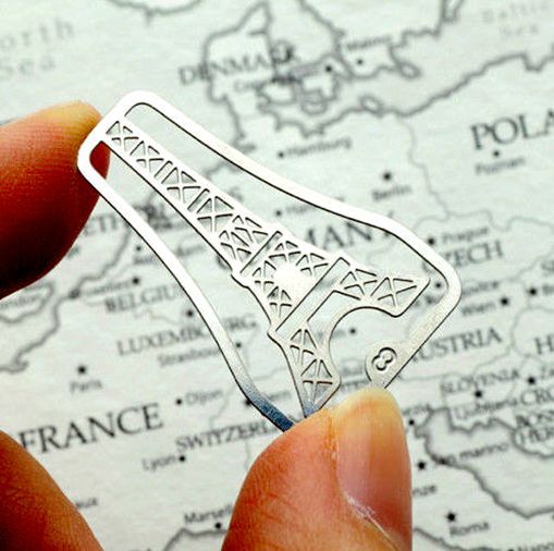 Metal Bookmark France Paris Eiffel Tower Little Stainless Steel – Perfect gift