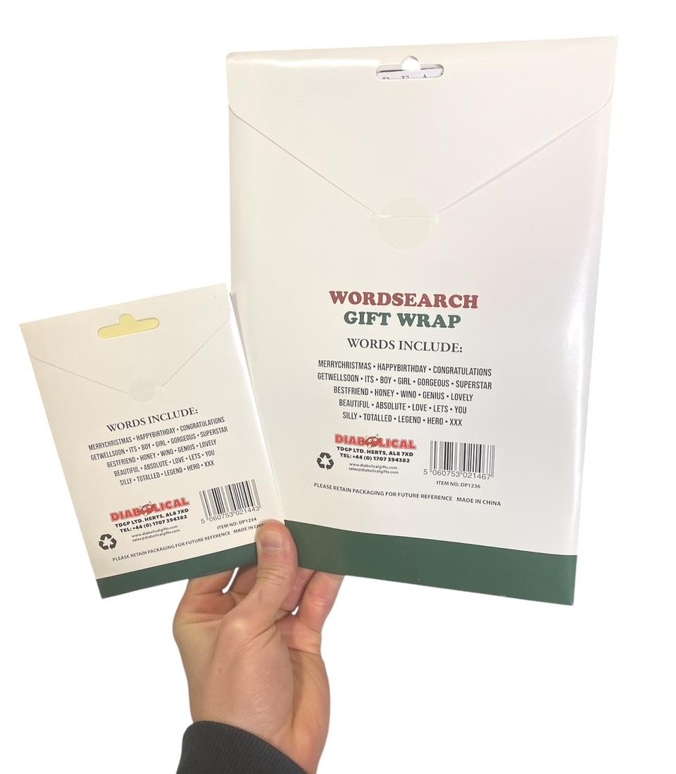 5-Pack Crossword Puzzle Wine Bottle Labels + 3-Pack Gift Wrapping Paper – COMBO!