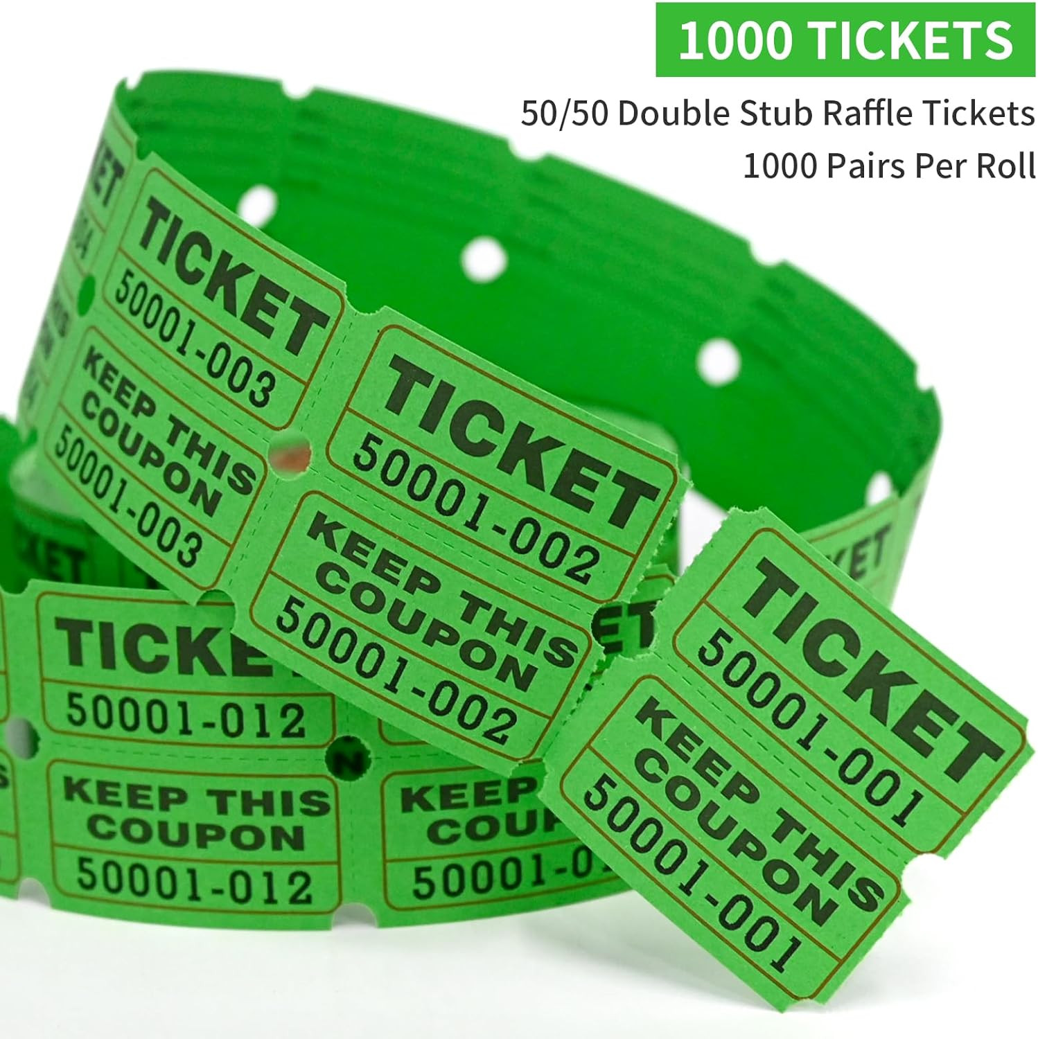 Raffle Tickets Double Rolls 1000 Per Roll 50/50 Raffle Tickets for Events,Car…