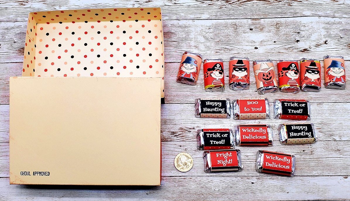 16 Pc-Halloween Retro-Treat Box-Candy Wrappers-Lights-Party Favor-Gift Box