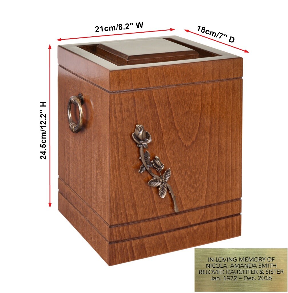 Handmade Wooden Urn for Adult Cremains Unique Memorial Funeral urn for Ashes