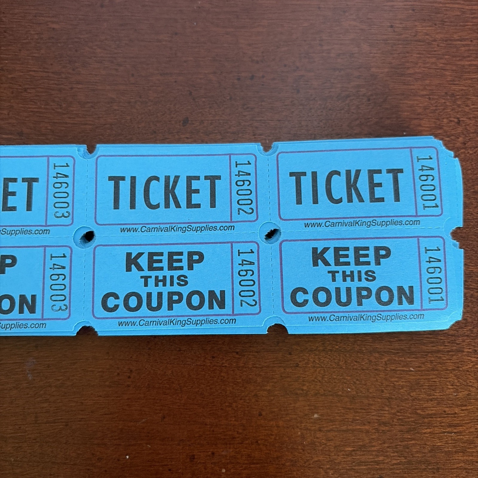 Raffle Tickets 50 Flat Double Stub 50//50 Keep This Coupon Carnival Festival