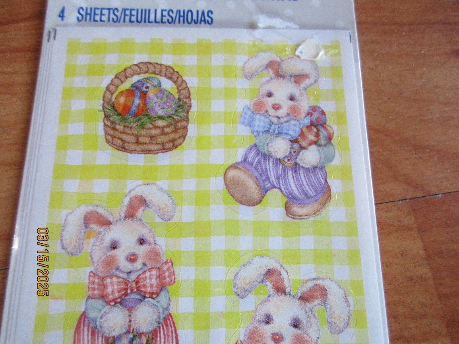 Vintage Party Express Hallmark Easter Bunny Stickers 4 Sheets MIP RARE