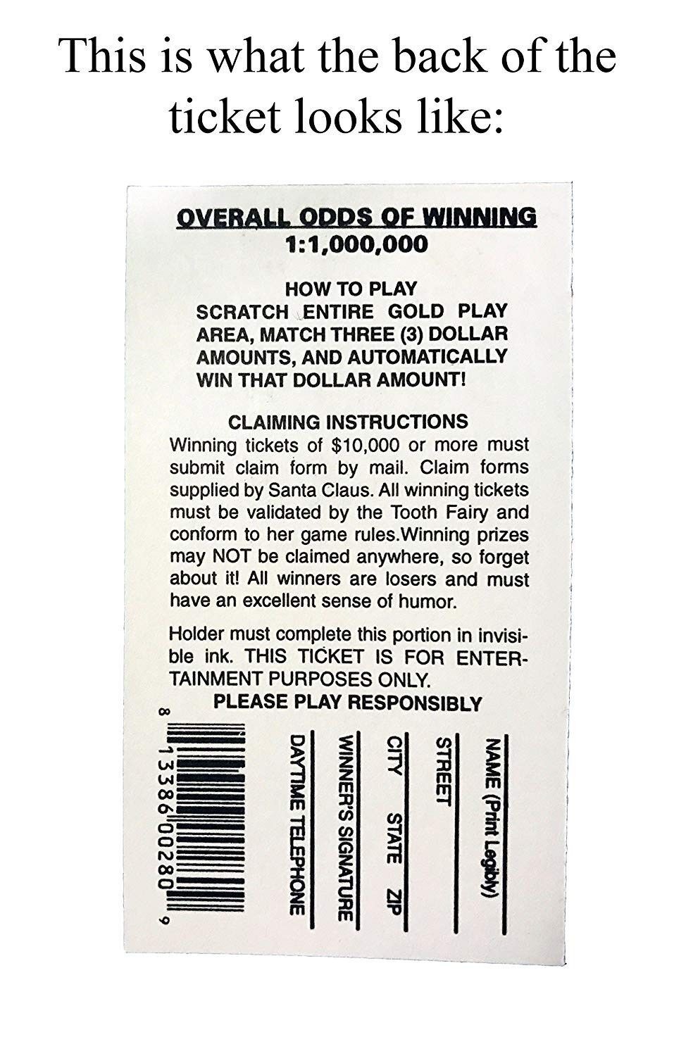 6 PHONY FAKE ALL WINNING SCRATCH OFF LOTTO LOTTERY TICKETS – Fun Gag Joke Prank