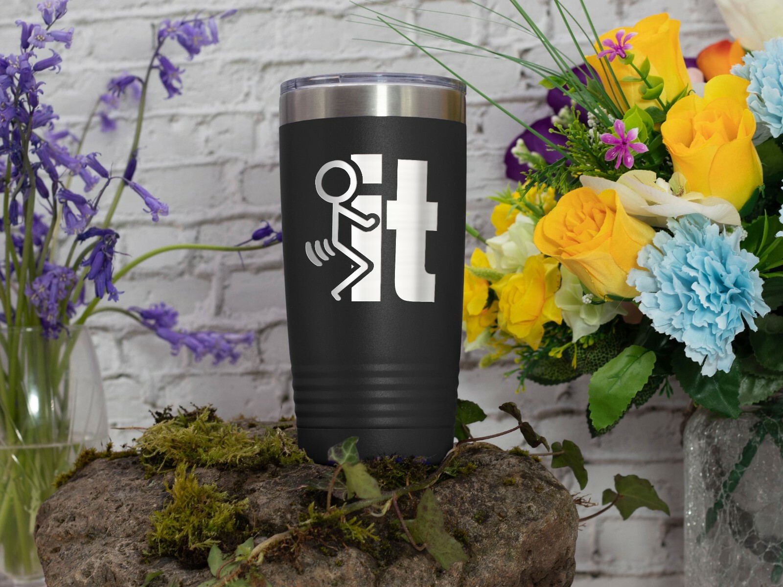 Coffee Tumbler F#@K IT Funny 20 oz. Stainless Steel Travel Tumbler – Black