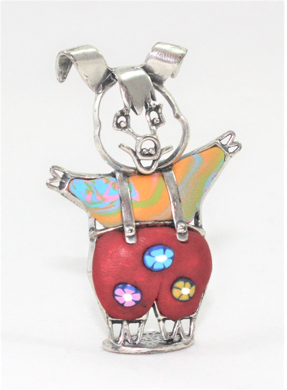Vintage Red Piglet Figurine Baby Birth Favor in 925 Silver