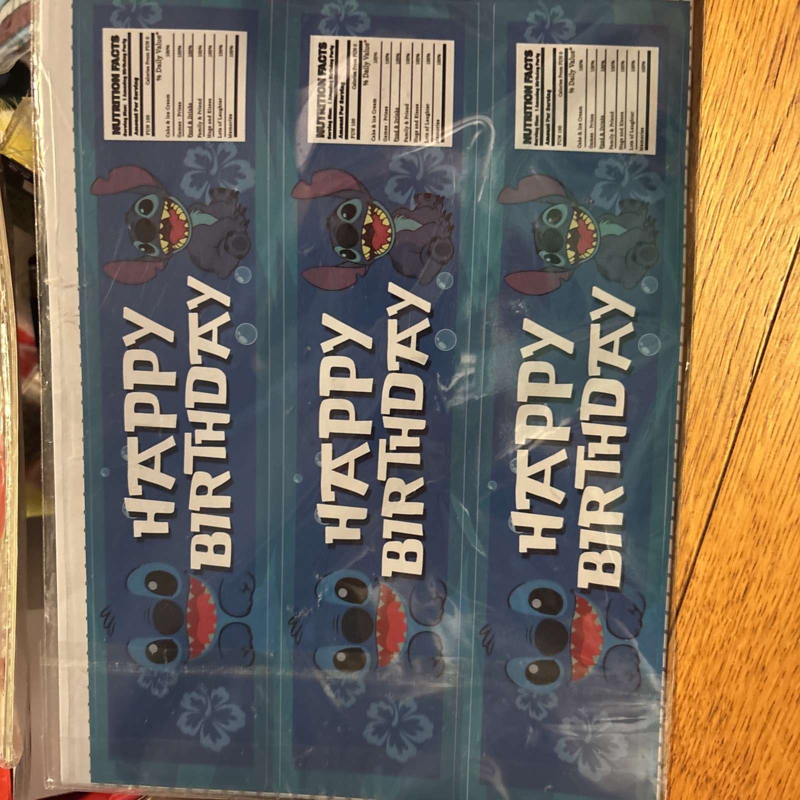 24 PCS Stitch Happy Birthday Water Bottle Sticker Labels Party Favors