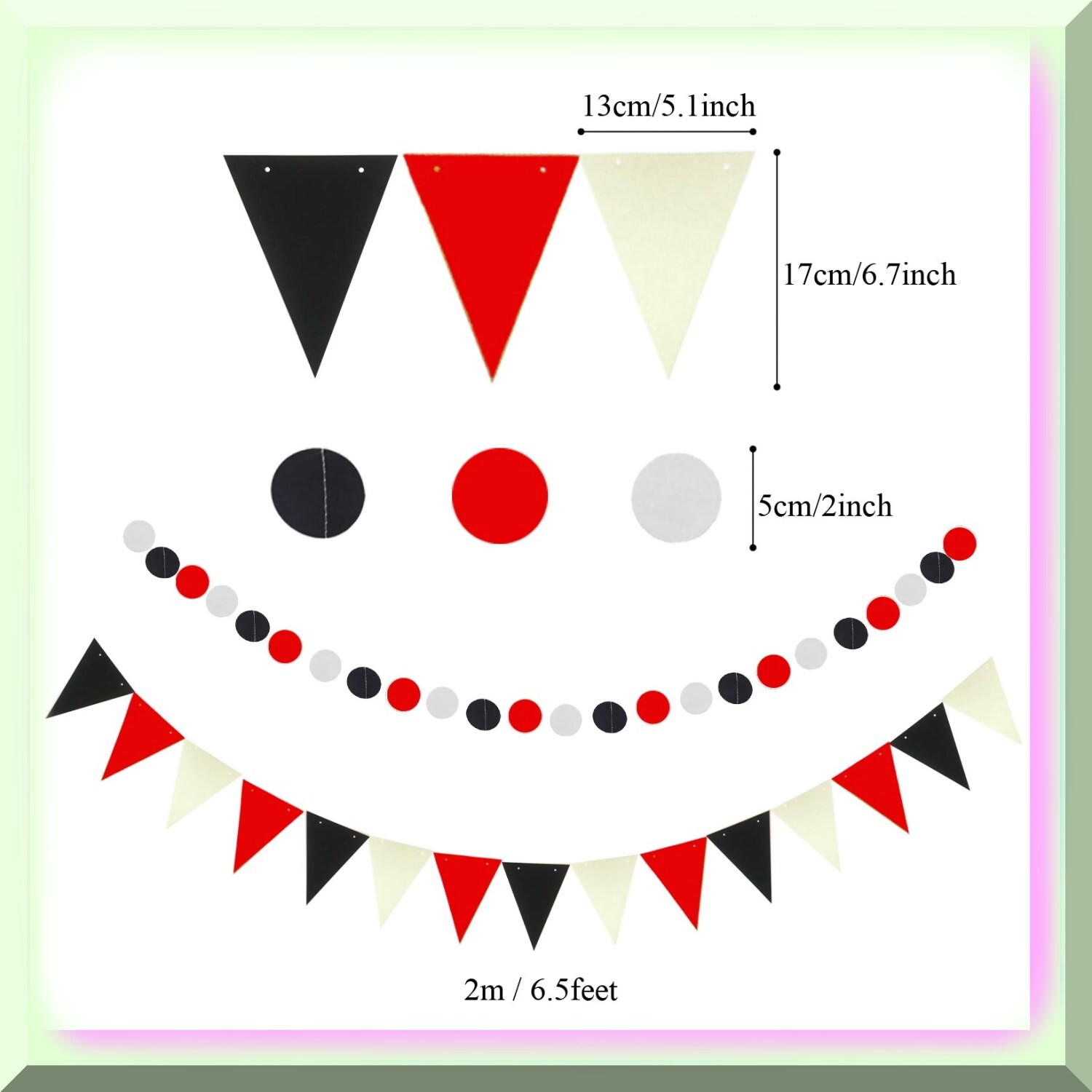 Fiesta Party Decoration Kit with Paper Fans Pompoms Garland