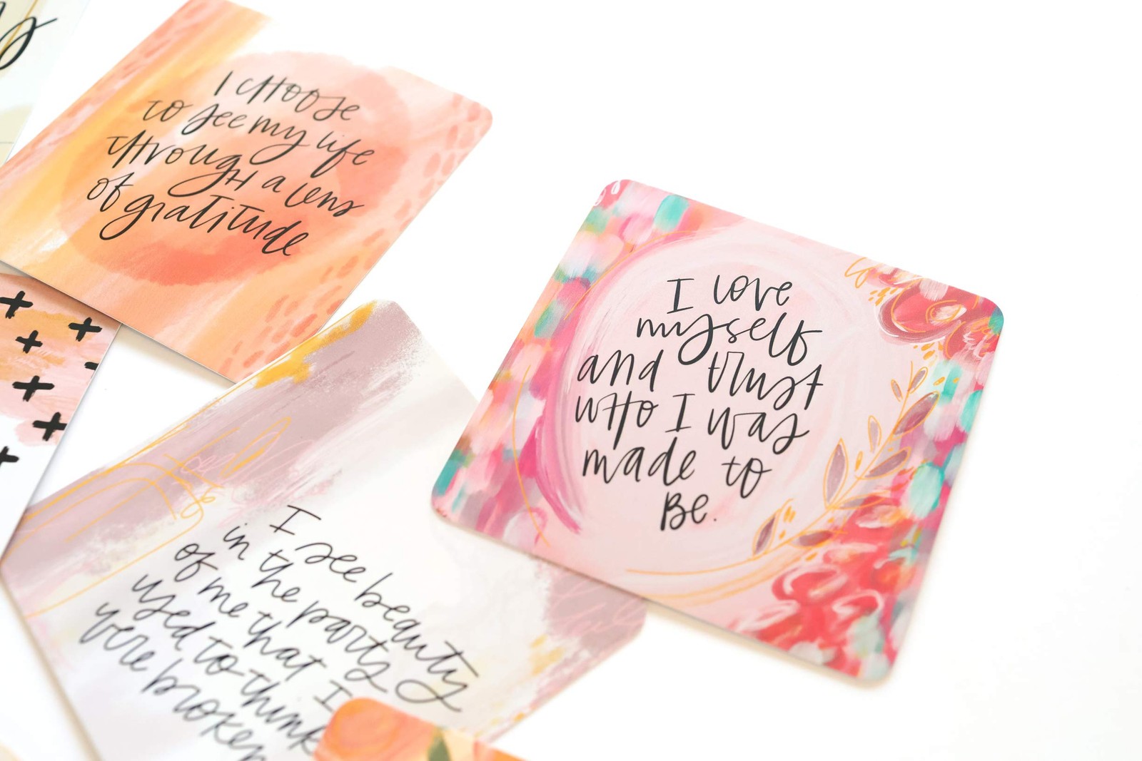 Affirmation Cards for Women: Beautifully 4 inches x 4 inches, Pink