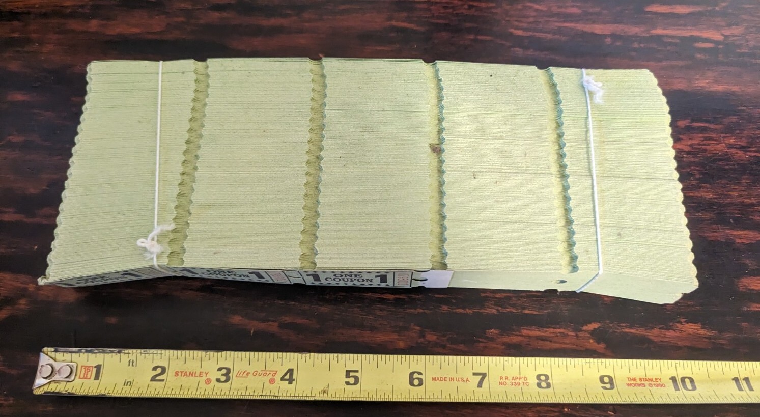 ” One Coupon ” Numbered Tickets 2000 Ct Single Ticket Opposite Side Blank White