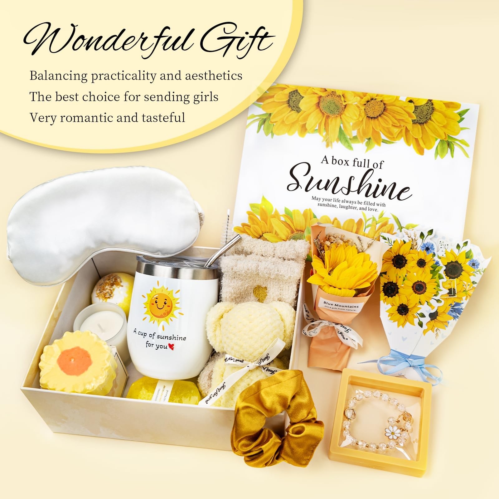 Birthday Gifts for Women, Sunflower Self-Care Package, Sending Suns… Fast Ship