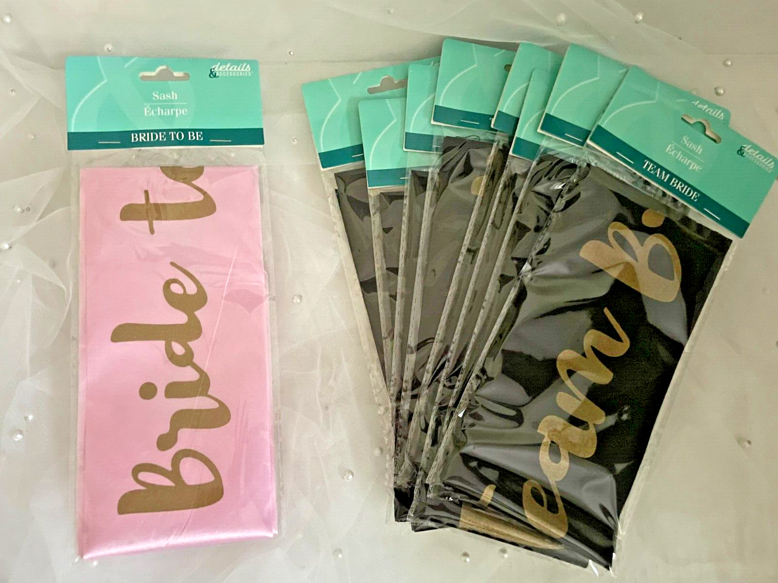 “Bride to Be” x1 & “Team Bride” x8 Set Bridal Shower Bachelorette Wedding Party