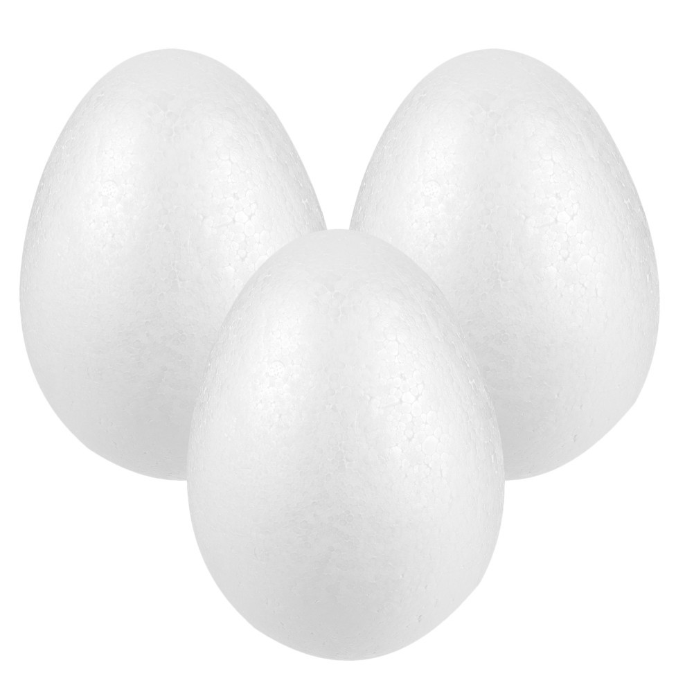 3Pcs Reusable Polystyrene Foam Eggs for Easter DIY Crafts Kids Painting Fun