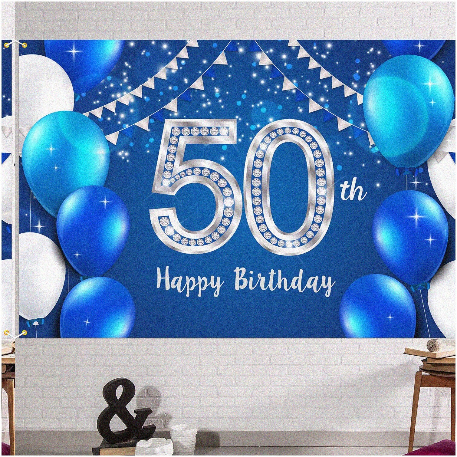 Golden Jubilee Celebration Banner Backdrop 6×4 ft Polyester