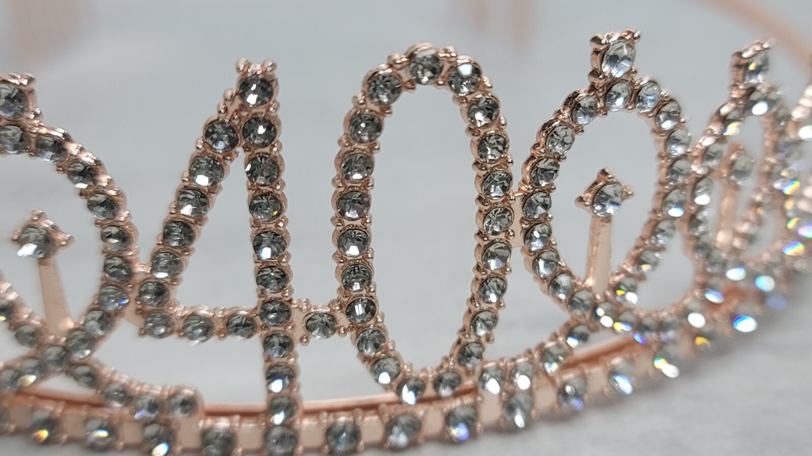 Rose Gold Silver 40th Birthday Tiara Gift Rhinestone Crown Headband 40 Bling