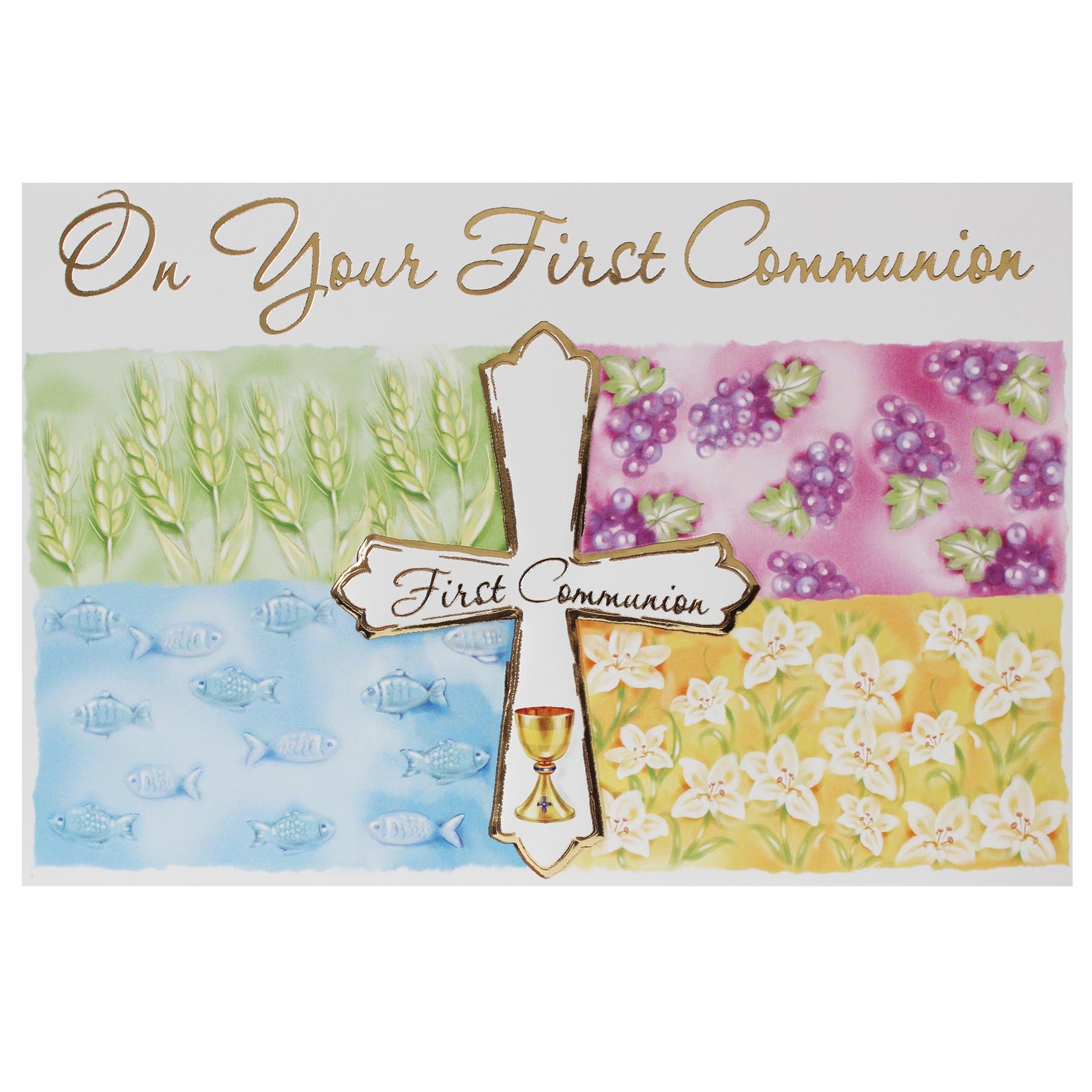 First Holy Communion Money Wallet with Envelope and Gold Embossed Detail