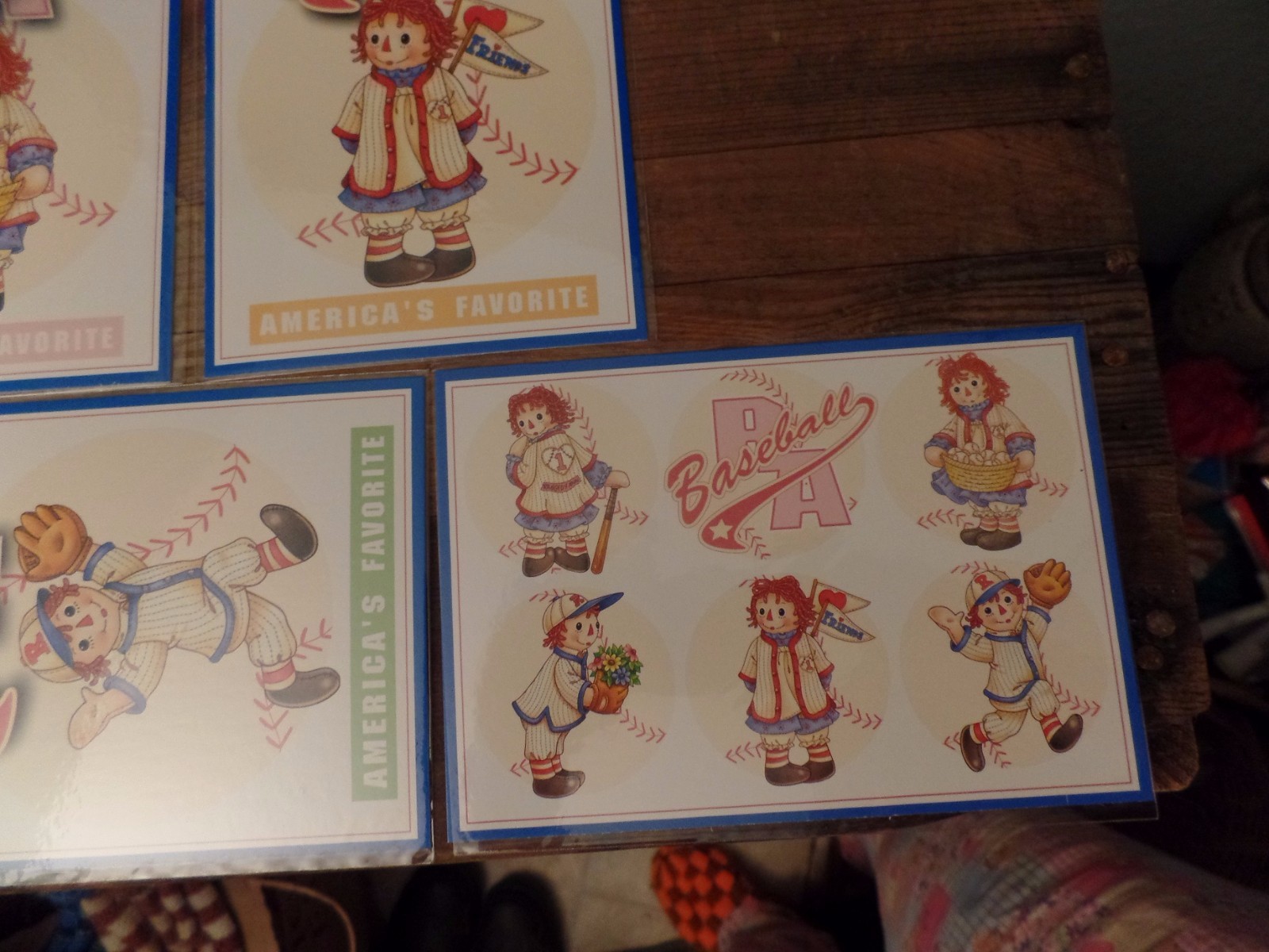 Raggedy Ann & Andy Postcards w protector Sleeve from Japan Baseball set (AX60)