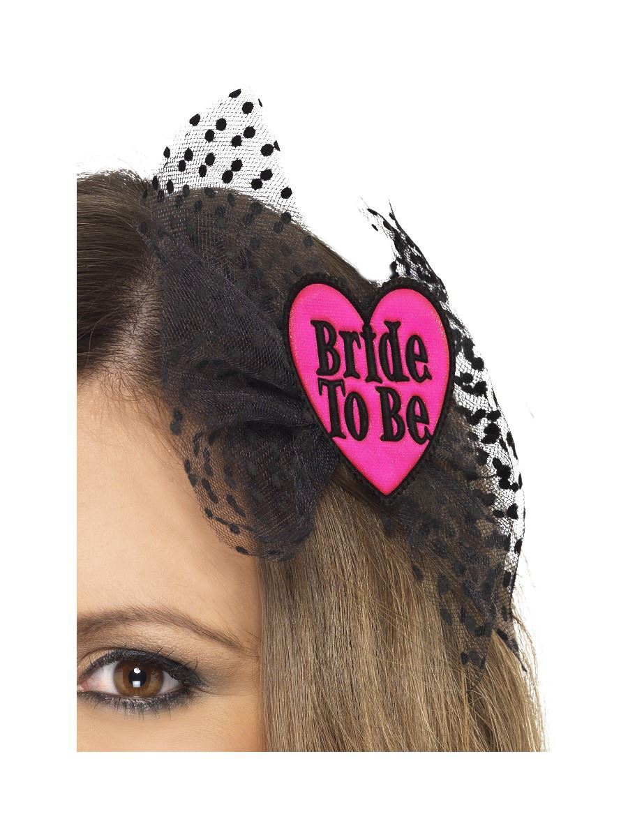 BRIDE TO BE HAIR BOW with Head Veil Netting Night Party Do Accessories 26838