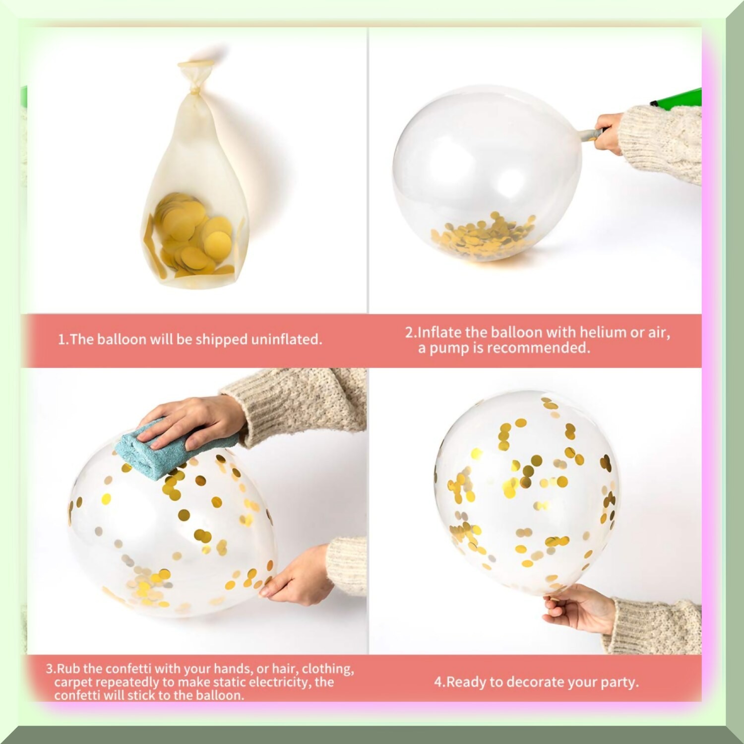 Gold Confetti Latex Balloons for 42nd Birthday Celebration