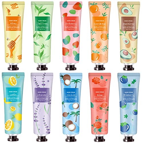10 Pack Hand Cream for Dry Cracked Hands, Natural Plant Fragrance Moisturizing