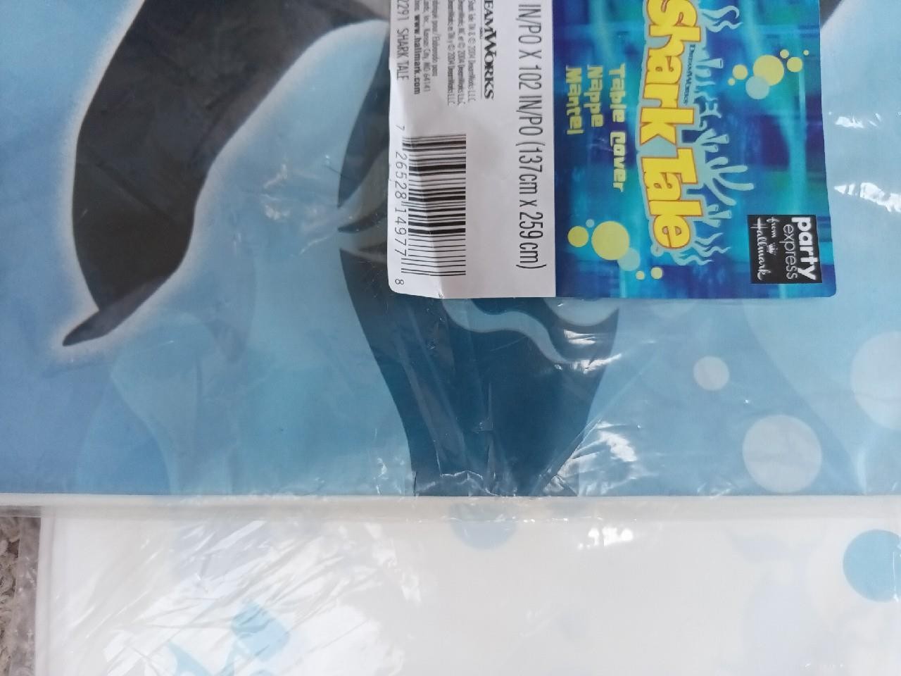 NEW A Shark’s Tale Shark Movie Tablecloth 2004 Party Supplies TableCover NRFB