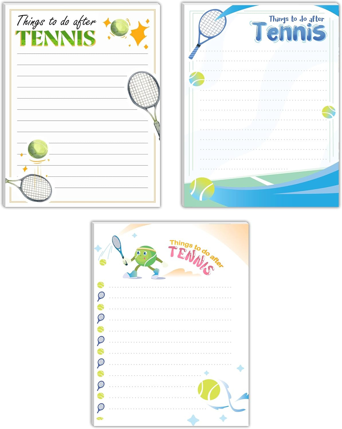 3Pcs -150 Pages Funny Tennis-Memo Notepads – Funny Tennis Gifts – Cute Note Pads