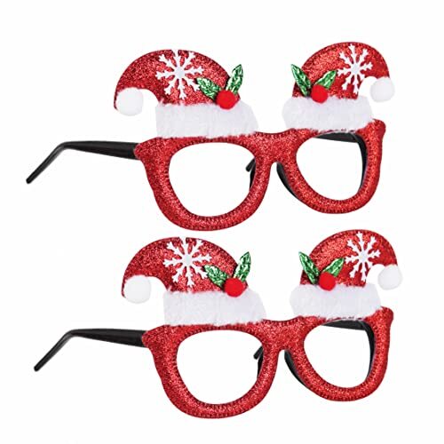 SandT Collection Christmas Eyeglasses-Set of Glasses without Lenses for Holidays
