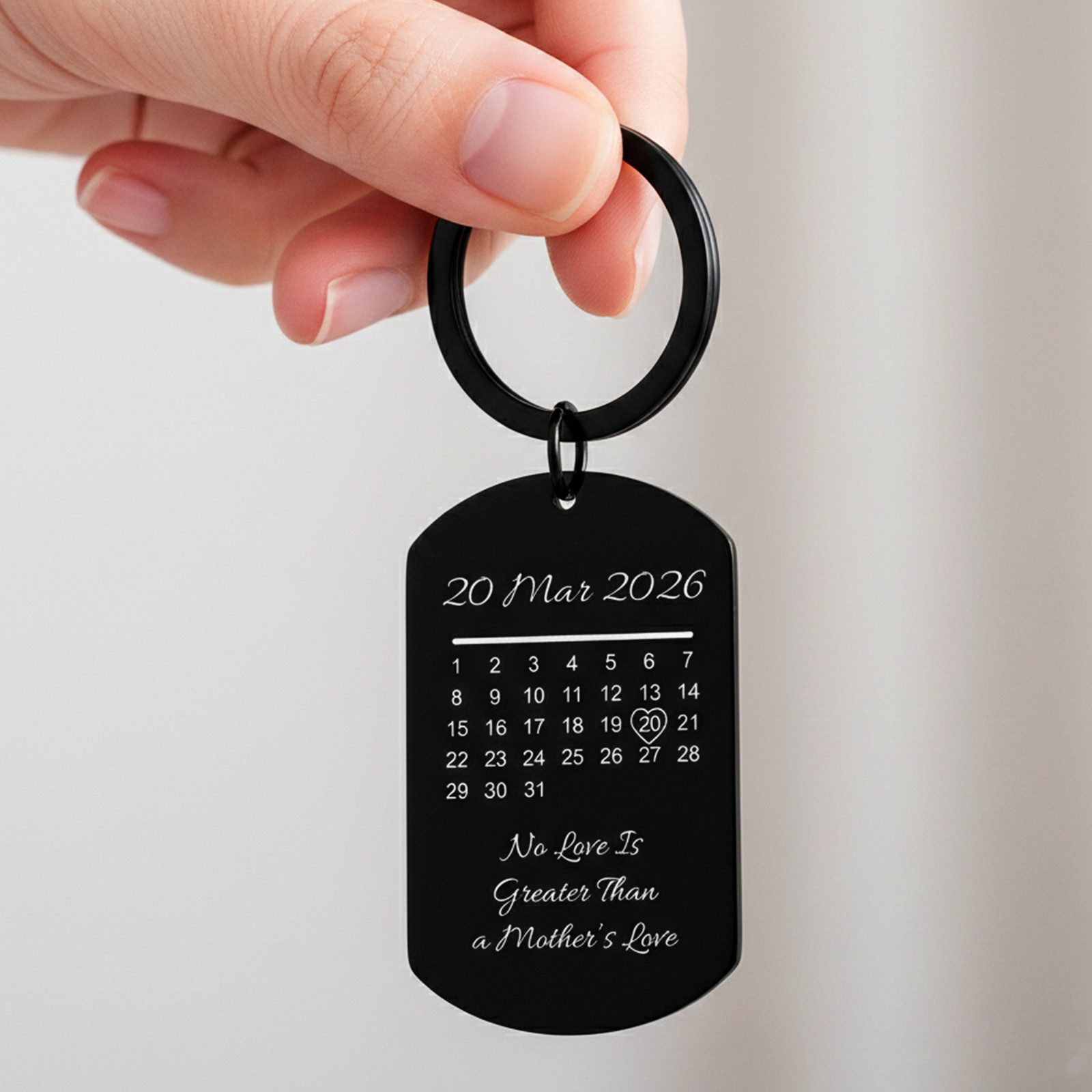 Personalised Photo & Date Keyring, Custom Calendar Keychain, Dad & Mom Gift
