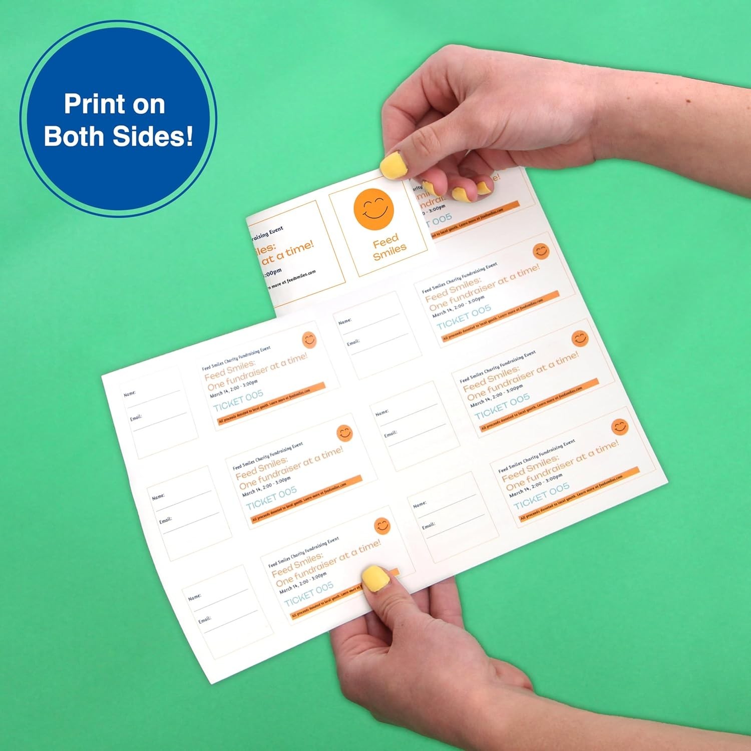 Printable Raffle Tickets With Tear-Away Stubs for Events & Fundraisers – 2000…
