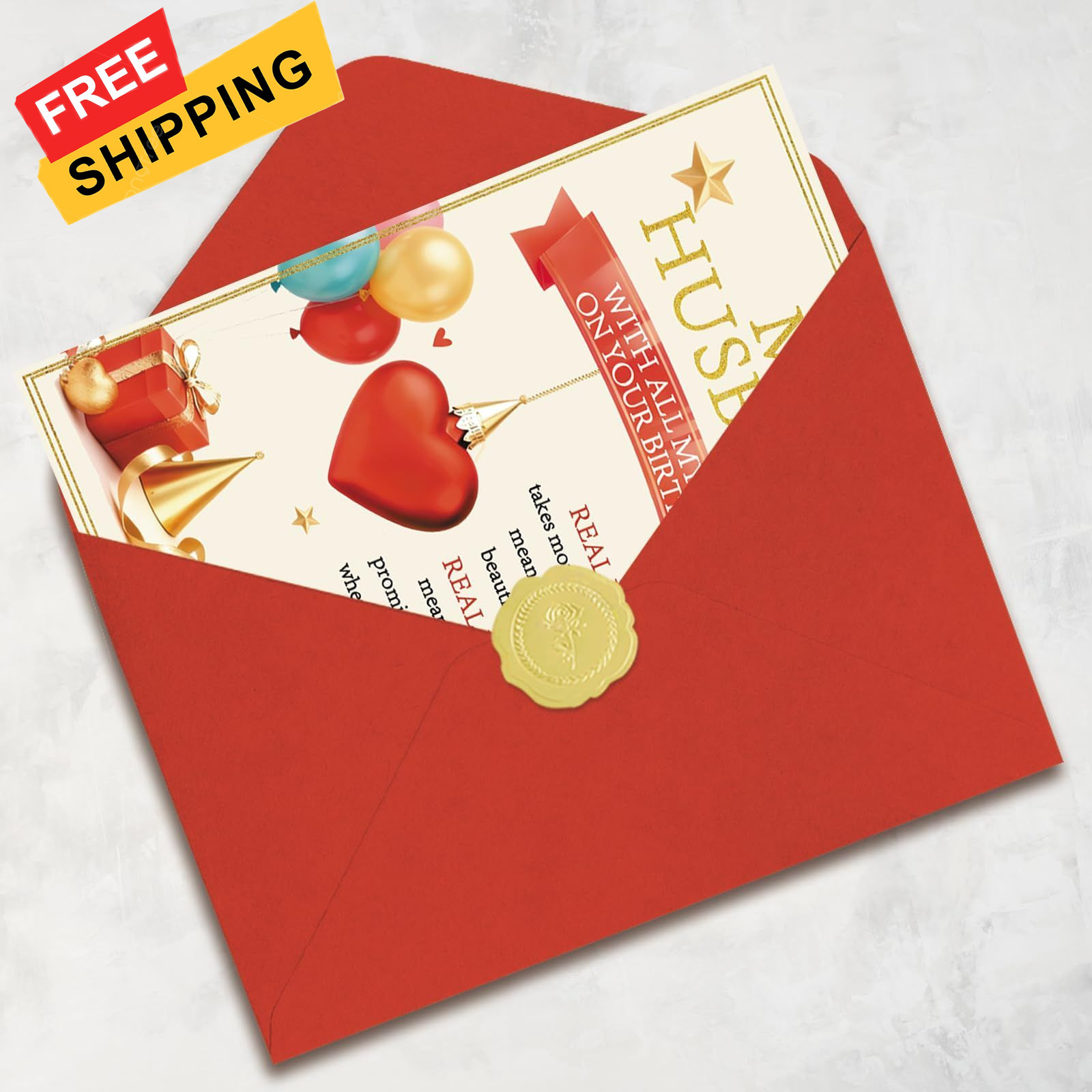 Mcduldul Husband Birthday Card, Romantic 8.0 x 5.3 inches, Multi