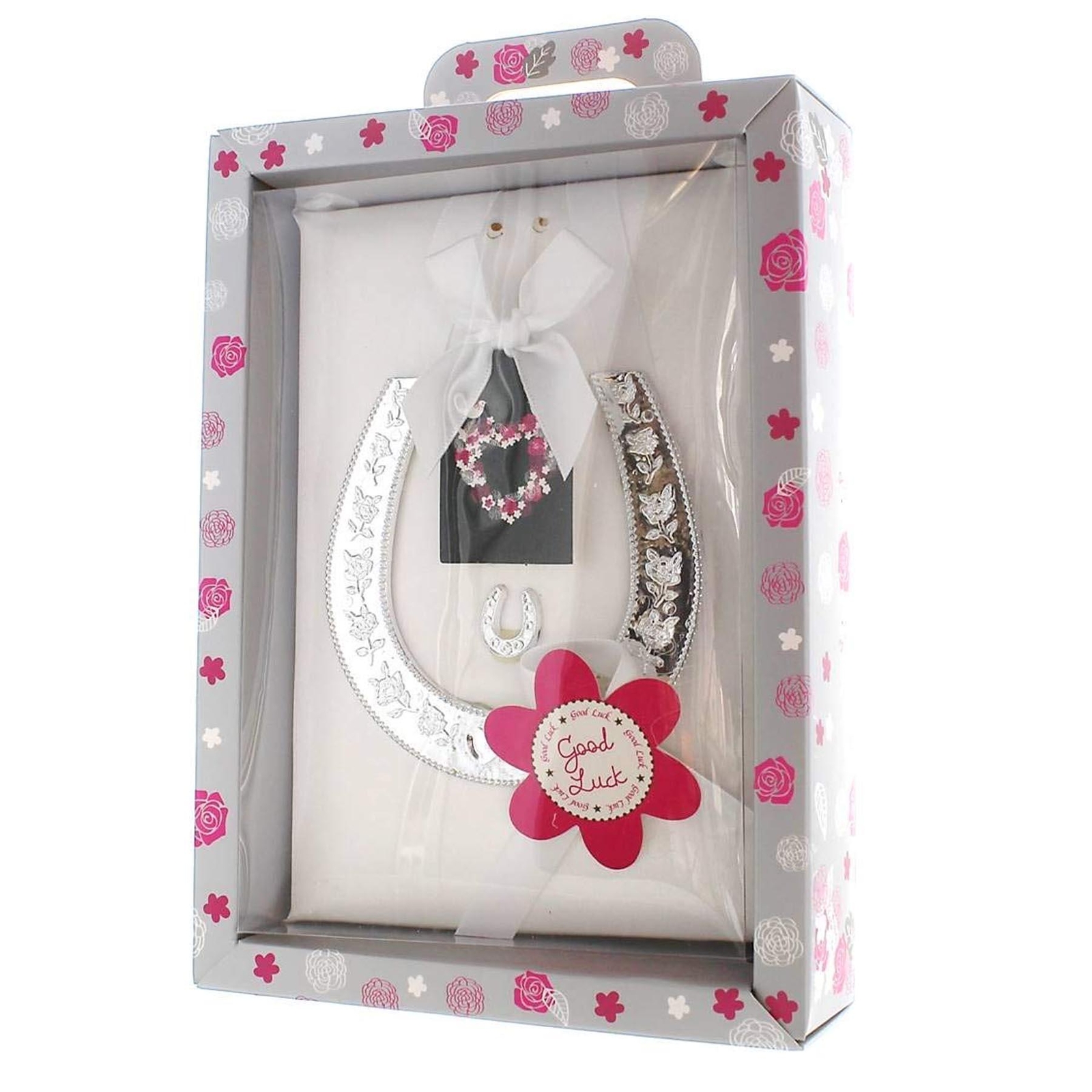 Boxed Silver Wedding Horseshoe Good Luck Keepsake Gift