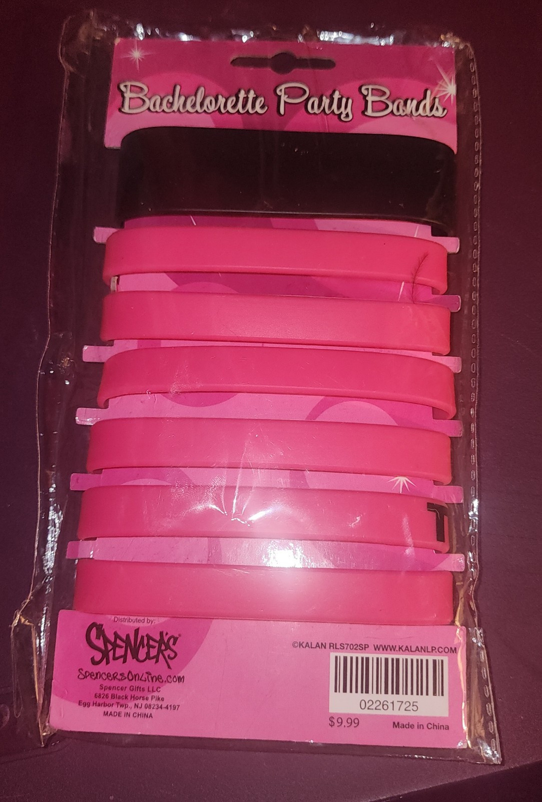 New Bachelorette Party Silicone Band Bracelet Set of7 Team Bride Bridesmaid Pink