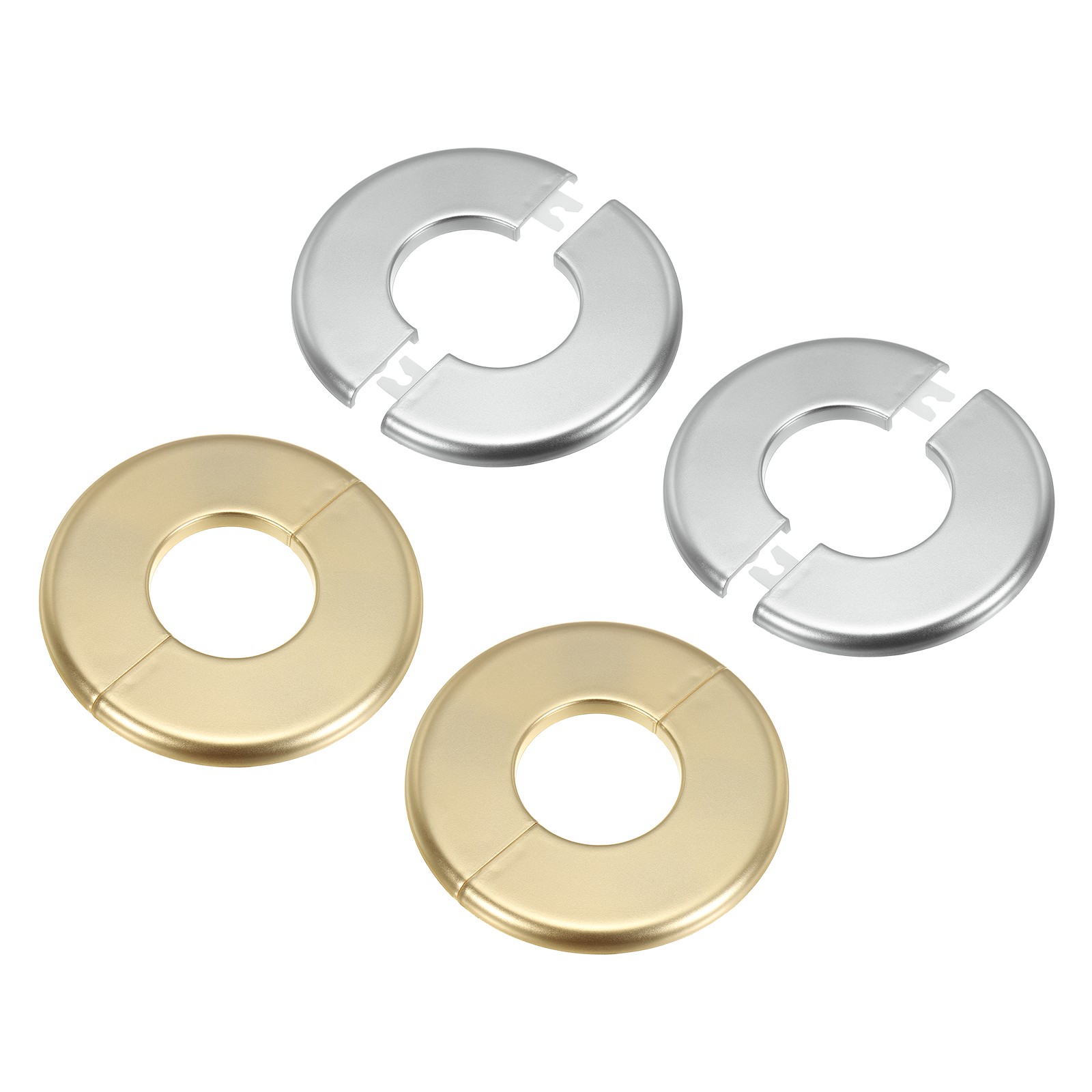 For wall flanges 105mm/4.1″ OD, 4 plates decor gold/silver