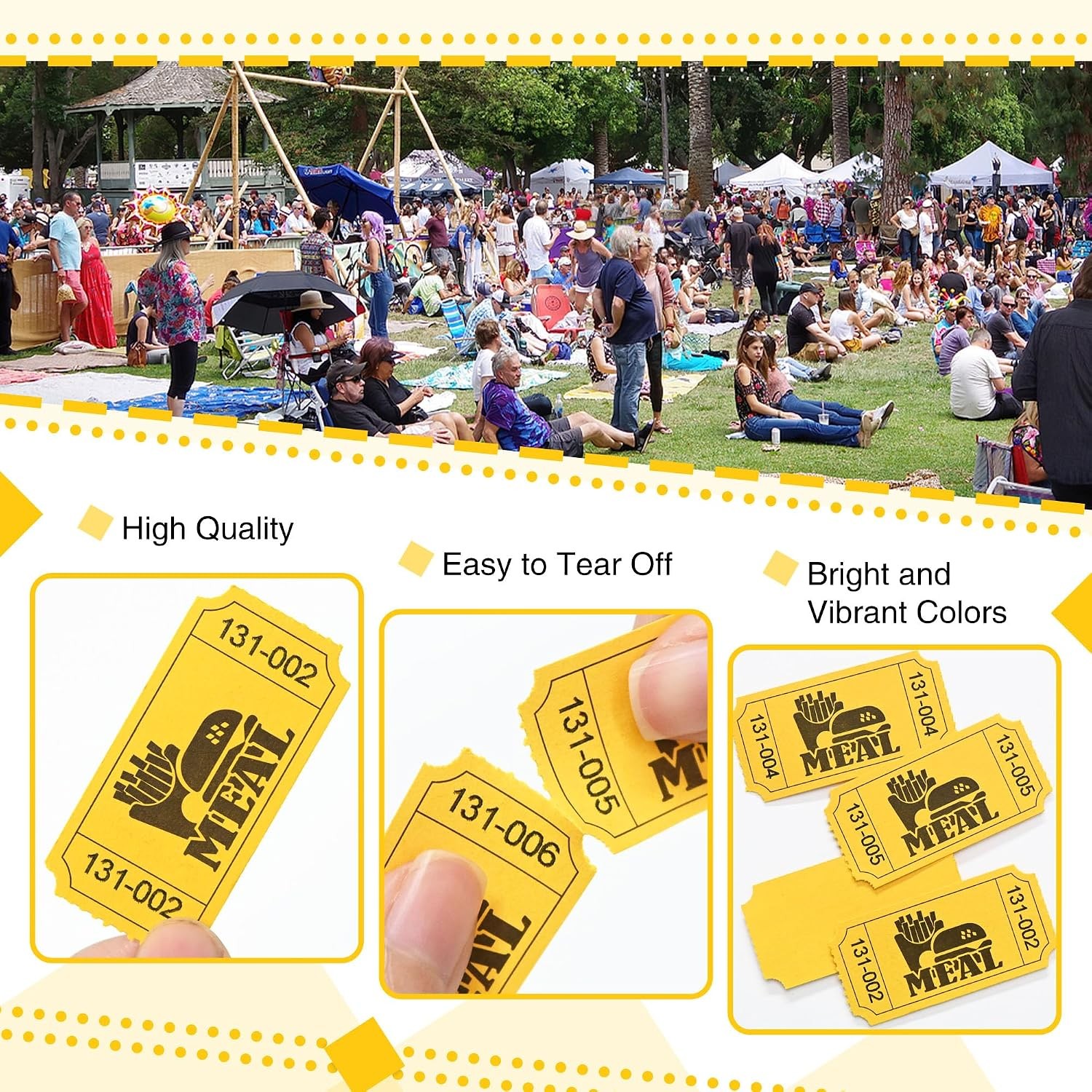 1000 Raffle Tickets Rolls, Meal Tickets Single Roll for Events, Leisure, Movi…